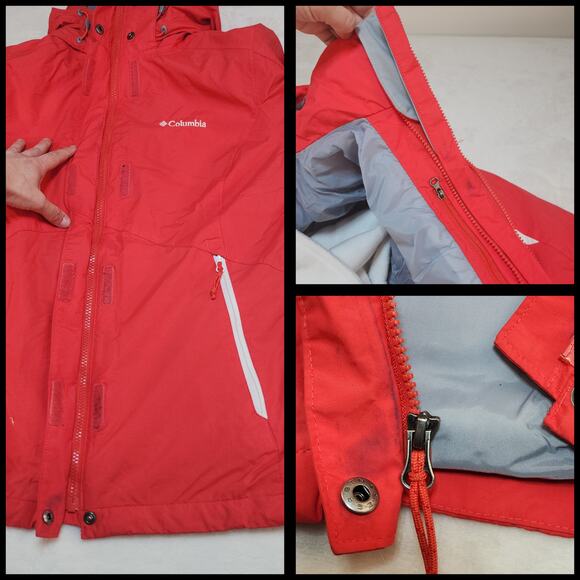 Columbia 3 in 1 Jacket Womens Medium Red White Fleece Winter Snowboarding Skiing - Picture 7 of 13